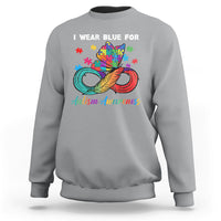Sport gray autism awareness sweatshirt with colorful puzzle feather graphic and crew neck