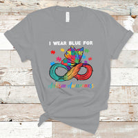 Autism Support I Wear Blue For Autism Awareness Autism Acceptance Autistic Support Neurodiversity T Shirt - Wonder Print Shop