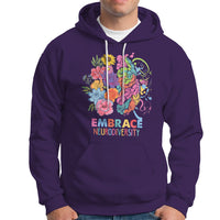 Autism Awareness Autism Acceptance Embrace Neurodiversity ADHD Awareness Autism ASD Neurodivergent Hoodie - Wonder Print Shop