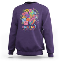 Autism Awareness Autism Acceptance Embrace Neurodiversity ADHD Awareness Autism ASD Neurodivergent Sweatshirt - Wonder Print Shop