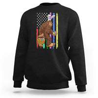 Funny Bigfoot Lover Patriotic Bigfoot In Bunny Costume Egg Hunting Halloween Costume For Kids Boys Girls Sweatshirt - Wonder Print Shop