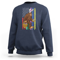 Funny Bigfoot Lover Patriotic Bigfoot In Bunny Costume Egg Hunting Halloween Costume For Kids Boys Girls Sweatshirt - Wonder Print Shop