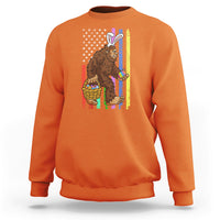 Funny Bigfoot Lover Patriotic Bigfoot In Bunny Costume Egg Hunting Halloween Costume For Kids Boys Girls Sweatshirt - Wonder Print Shop
