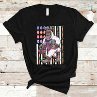 Funny Bigfoot Lover Apparel Bigfoot In Bunny Costume Egg Hunting Halloween Costume For Kids Boys Girls T Shirt - Wonder Print Shop