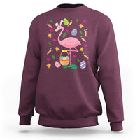Cute Flamingo Custome Pink Flamingo Lover Bunny Egg Hunter Halloween Costume For Kids Boys Girls Sweatshirt - Wonder Print Shop