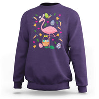 Cute Flamingo Custome Pink Flamingo Lover Bunny Egg Hunter Halloween Costume For Kids Boys Girls Sweatshirt - Wonder Print Shop