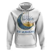 Eid Mubarak Crescent Moon Mosque Hoodie Arabic Calligraphy Islamic Celebration Gift