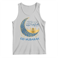 Eid Mubarak Crescent Moon Mosque Tank Top Arabic Calligraphy Islamic Celebration Gift