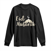 Eid Mubarak Mosque Silhouette Long Sleeve Shirt Islamic Holiday Celebration
