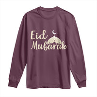 Eid Mubarak Mosque Silhouette Long Sleeve Shirt Islamic Holiday Celebration