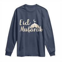 Eid Mubarak Mosque Silhouette Long Sleeve Shirt Islamic Holiday Celebration