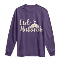Eid Mubarak Mosque Silhouette Long Sleeve Shirt Islamic Holiday Celebration