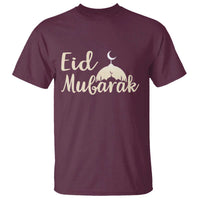 Eid Mubarak Mosque Silhouette T Shirt Islamic Holiday Celebration