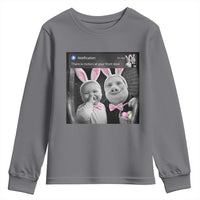 Funny Easter AI Baby with John Pork Meme Youth Sweatshirt There Is Motion at Your Front Door Notification Humor