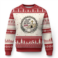 Death Could Not Hold Him Jesus Christian Easter Ugly Christmas Sweater He Is Risen Faith Message