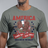 Patriotic American Eagle Shirt Land Of The Free Because Of The Brave 1776 American Pride 4th of July T-Shirt, US Patiotic Shirt, 4th of July T Shirt - Wonder Print Shop