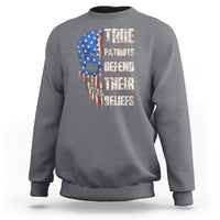 Sweatshirt True Patriots Defends Their Beliefs American Patriotic Spirit American Flag Skull - Wonder Print Shop
