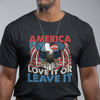 Patriotic Bald Eagle American Flag America Love It or Leave It Born To Be Free Freedom Tour Eagle 4th Of July Patriotic T Shirt - Wonder Print Shop
