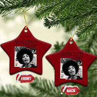 Angela Davis Ceramic Ornament Raise Your Voice Revolutionary Power Liberation - Wonder Print Shop