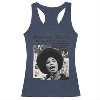 Angela Davis Racerback Tank Top Raise Your Voice Revolutionary Power Liberation - Wonder Print Shop