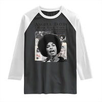 Angela Davis Raglan Shirt Raise Your Voice Revolutionary Power Liberation - Wonder Print Shop