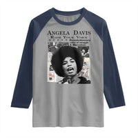 Angela Davis Raglan Shirt Raise Your Voice Revolutionary Power Liberation - Wonder Print Shop