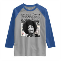 Angela Davis Raglan Shirt Raise Your Voice Revolutionary Power Liberation - Wonder Print Shop