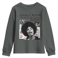 Angela Davis Youth Sweatshirt Raise Your Voice Revolutionary Power Liberation - Wonder Print Shop