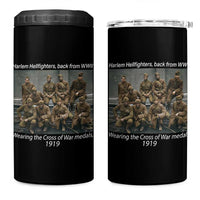 Harlem Hellfighters 1919 WWII Heroes 4 in 1 Can Cooler Tumbler Cross of War Medal Tribute African American Black History - Wonder Print Shop