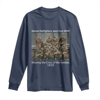 Harlem Hellfighters 1919 WWII Heroes Long Sleeve Shirt Cross of War Medal Tribute African American Black History - Wonder Print Shop