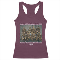 Harlem Hellfighters 1919 WWII Heroes Racerback Tank Top Cross of War Medal Tribute African American Black History - Wonder Print Shop