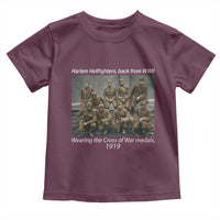 Harlem Hellfighters 1919 WWII Heroes Toddler T Shirt Cross of War Medal Tribute African American Black History - Wonder Print Shop