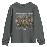 Harlem Hellfighters 1919 WWII Heroes Youth Sweatshirt Cross of War Medal Tribute African American Black History - Wonder Print Shop