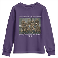 Harlem Hellfighters 1919 WWII Heroes Youth Sweatshirt Cross of War Medal Tribute African American Black History - Wonder Print Shop