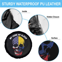 Colombian American Skull Spare Tire Cover My Home My Blood USA COL Flags