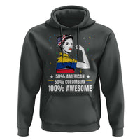 Colombian American Hoodie 50% American 50% Colombian 100% Awesome Messy Bun - Wonder Print Shop