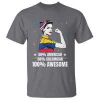 Colombian American T Shirt 50% American 50% Colombian 100% Awesome Messy Bun - Wonder Print Shop