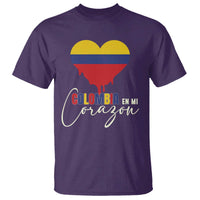 Colombia Pride T Shirt En Mi Coragon Colombian Flag Heart - Wonder Print Shop