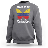 Colombia Pride Sweatshirt Proud To Be Colombian Butterfly - Wonder Print Shop