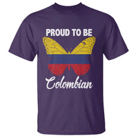 Colombia Pride T Shirt Proud To Be Colombian Butterfly - Wonder Print Shop