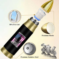 Female Veteran Bullet Tumbler Never Underestimate A Woman With Military Background American Flag