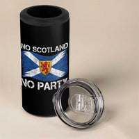 No Scotland No Party Saltire Flag Lion Rampant Crest 4 in 1 Can Cooler Tumbler Game Day Soccer Fans Football Tournament