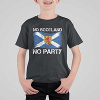 No Scotland No Party Saltire Flag Lion Rampant Crest T Shirt For Kid Game Day Soccer Fans Football Tournament