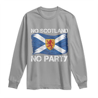 No Scotland No Party Saltire Flag Lion Rampant Crest Long Sleeve Shirt Game Day Soccer Fans Football Tournament
