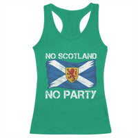No Scotland No Party Saltire Flag Lion Rampant Crest Racerback Tank Top Game Day Soccer Fans Football Tournament