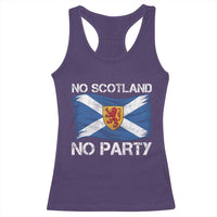 No Scotland No Party Saltire Flag Lion Rampant Crest Racerback Tank Top Game Day Soccer Fans Football Tournament