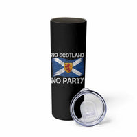 No Scotland No Party Saltire Flag Lion Rampant Crest Skinny Tumbler Game Day Soccer Fans Football Tournament