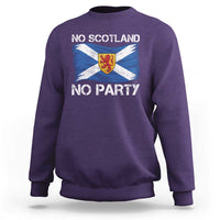 No Scotland No Party Saltire Flag Lion Rampant Crest Sweatshirt Game Day Soccer Fans Football Tournament