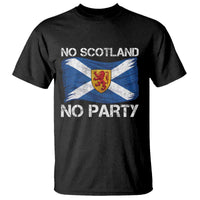 No Scotland No Party Saltire Flag Lion Rampant Crest T Shirt Game Day Soccer Fans Football Tournament