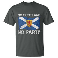 No Scotland No Party Saltire Flag Lion Rampant Crest T Shirt Game Day Soccer Fans Football Tournament